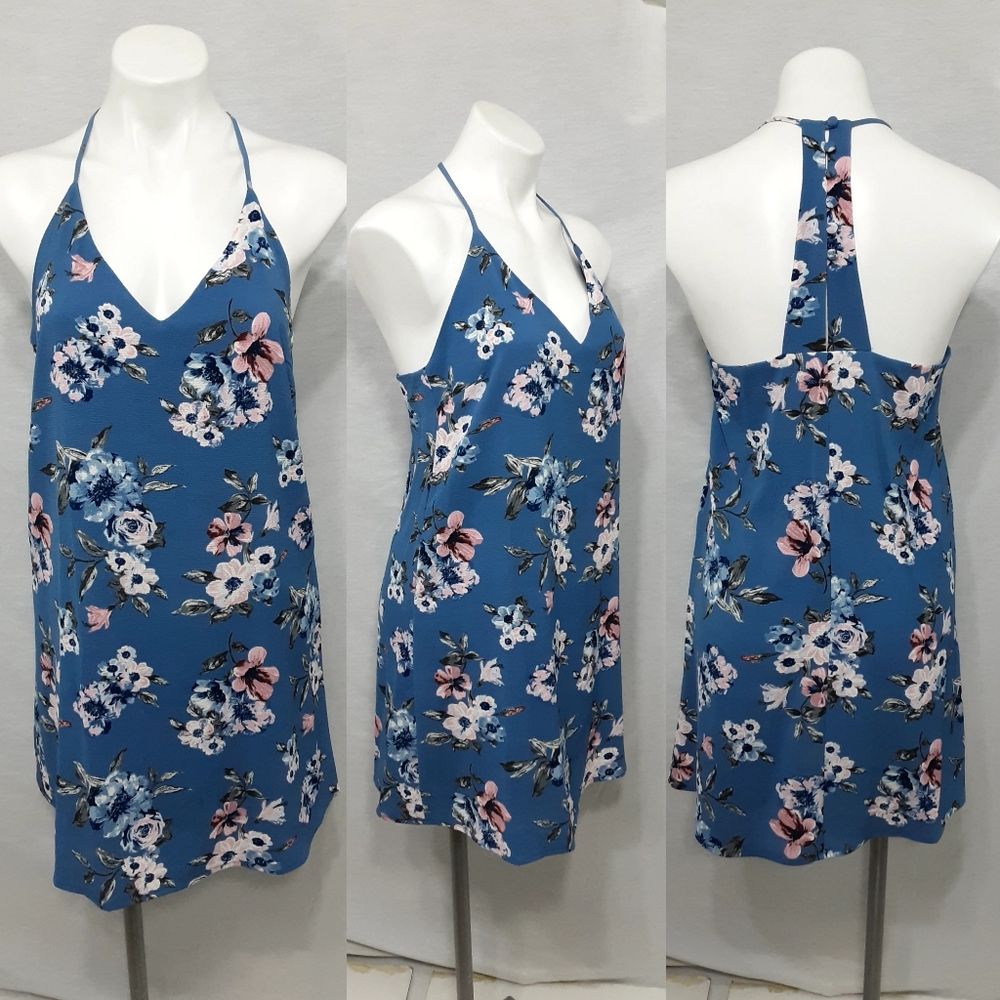 Sadie & Sage Floral Halter Mini Dress Small